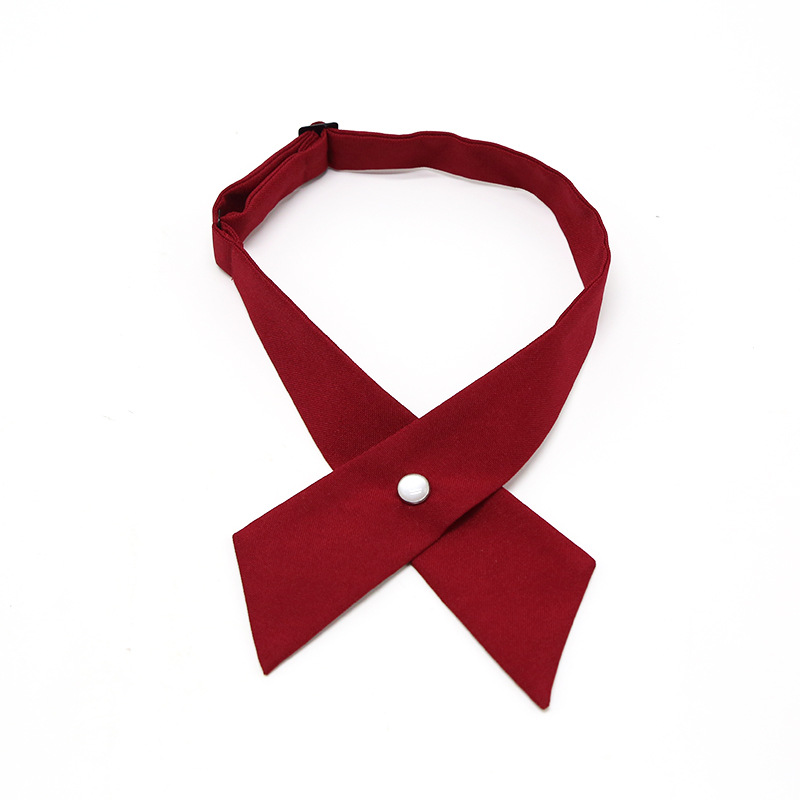 Picture of Japanese and Korean Casual Cross jk Cross Bow Tie Solid Color Printed Bow for Men and Women Professional Uniform Bow Tie Collar Flower
