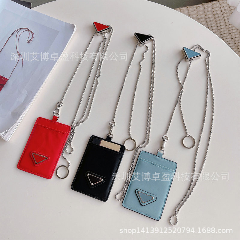 Picture of European and American Luxury Triangle Metal Chain Work Card Card Bag Trendy Card Case Hanging Neck Ins-style Crossbody ID Card