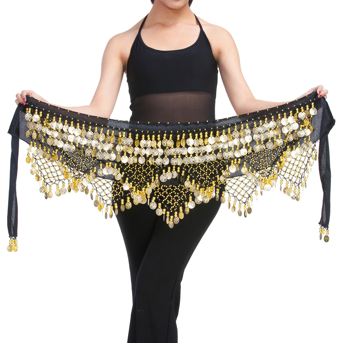 Picture of Dancer Original 320 Currency Three Straight Two Corner Waist Chain Belt Belly Dance Clothing Company Belly Dance Waist Chain