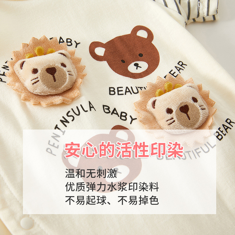 Picture of Baby's jumpsuit summer thin cotton newborn clothes for boys and girls baby super cute climbing clothes cute short sleeve ha clothes