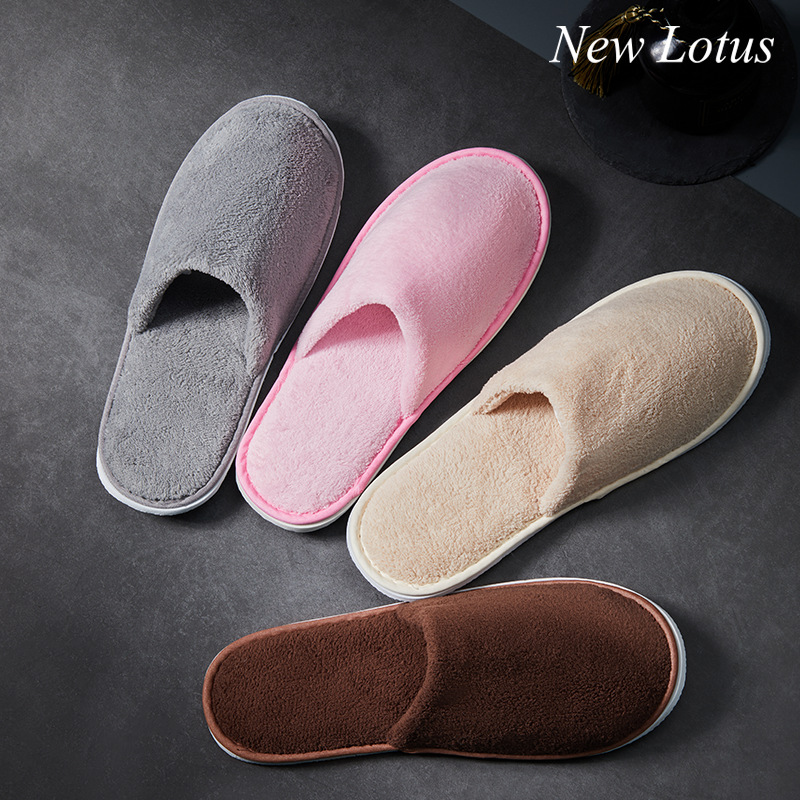 Picture of Hotel and Guesthouse Slippers, Disposable Coral Velvet Slippers for Guests, Home Use, Autumn and Winter, Thickened, Non-Slip, Same Style as Hotels