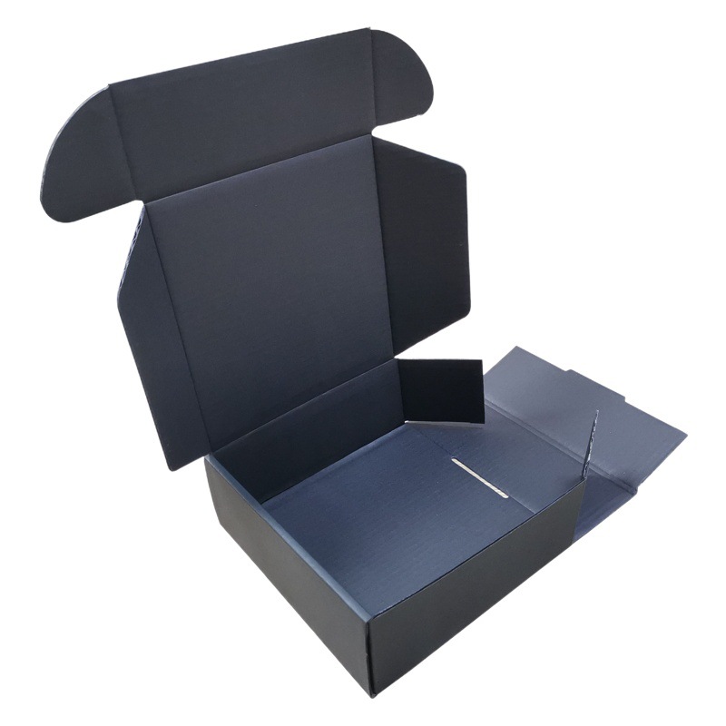 Black Card Packaging Paper Box LOGO Black Pit Excitable UV Silk Screen Printing Clothing Men's Bag Briefcase All Black Black Card Flying Machine Box