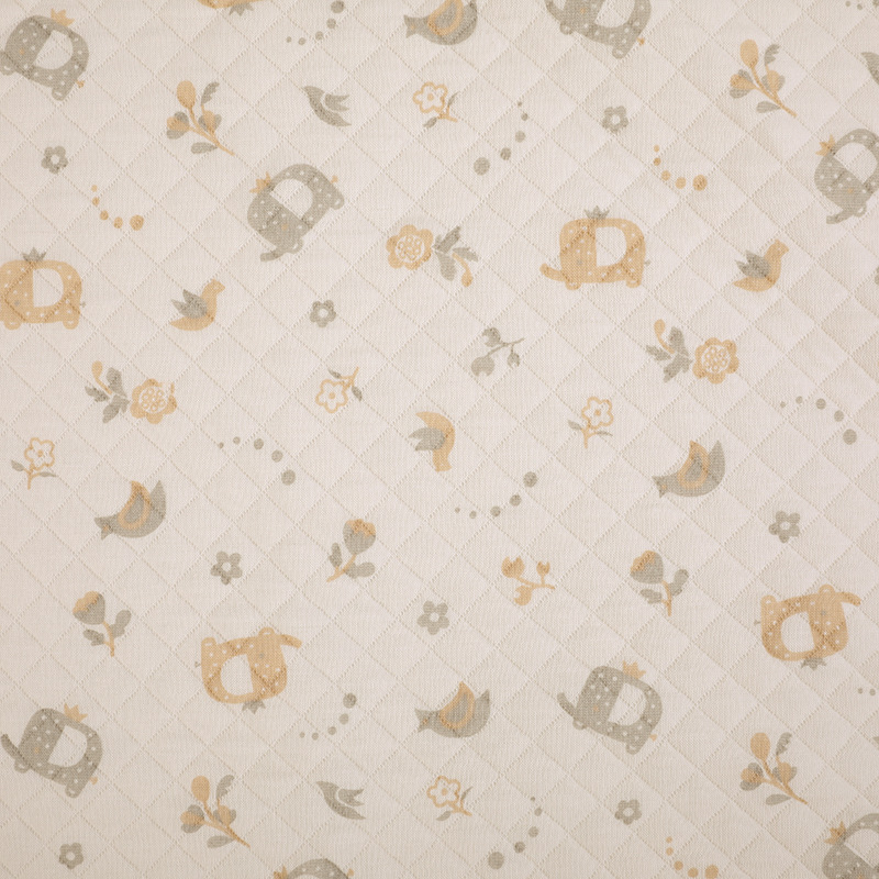 Picture of Original White Diamond Lattice Jacquard Air Layer Printed Baby Quilted Fabric Baby Jumpsuit Sleeping Bag Quilted Fabric