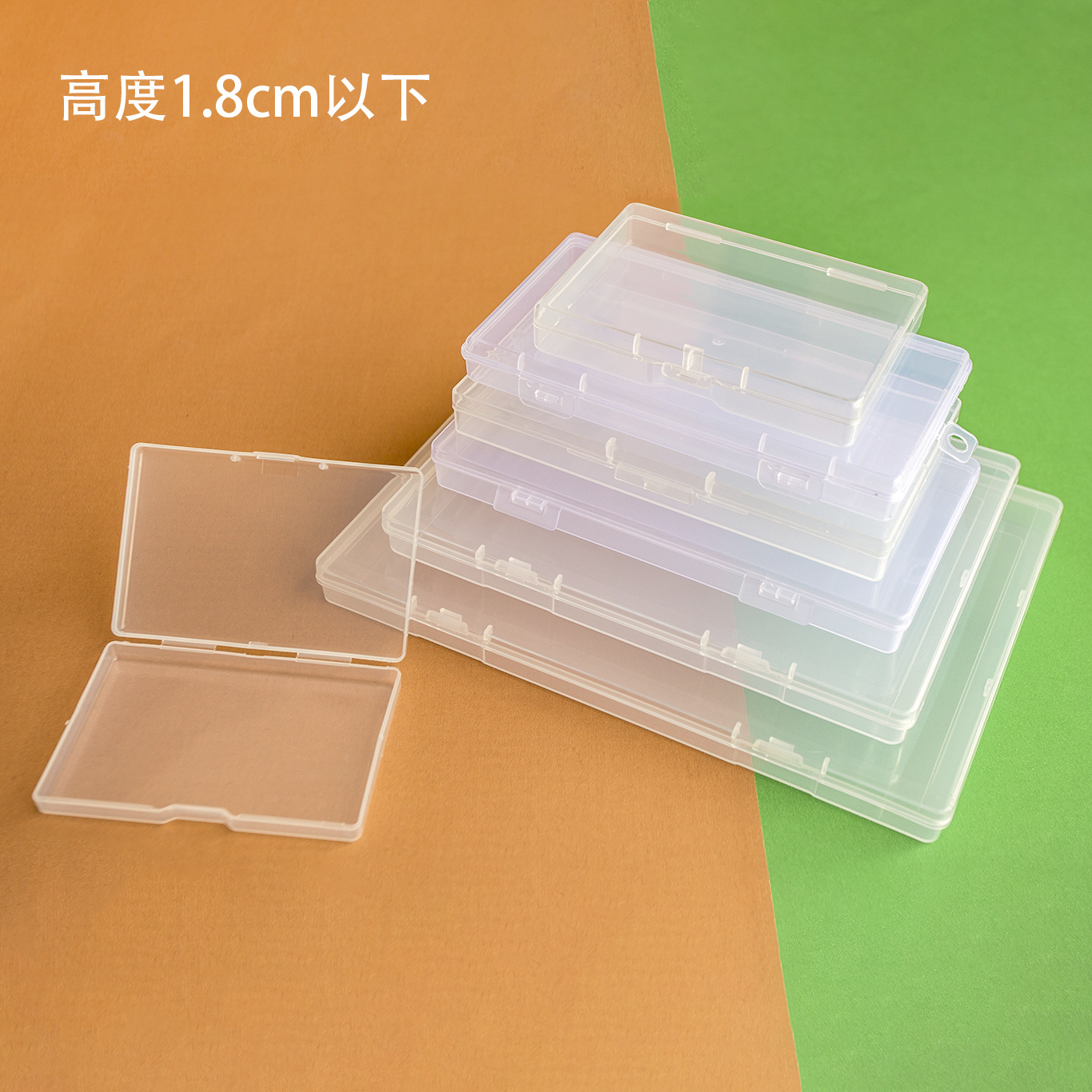 Picture of Foreign trade 1.8cm cross-border plastic packing box PP jewelry parts square box Amazon flat box transparent transparent rectangular