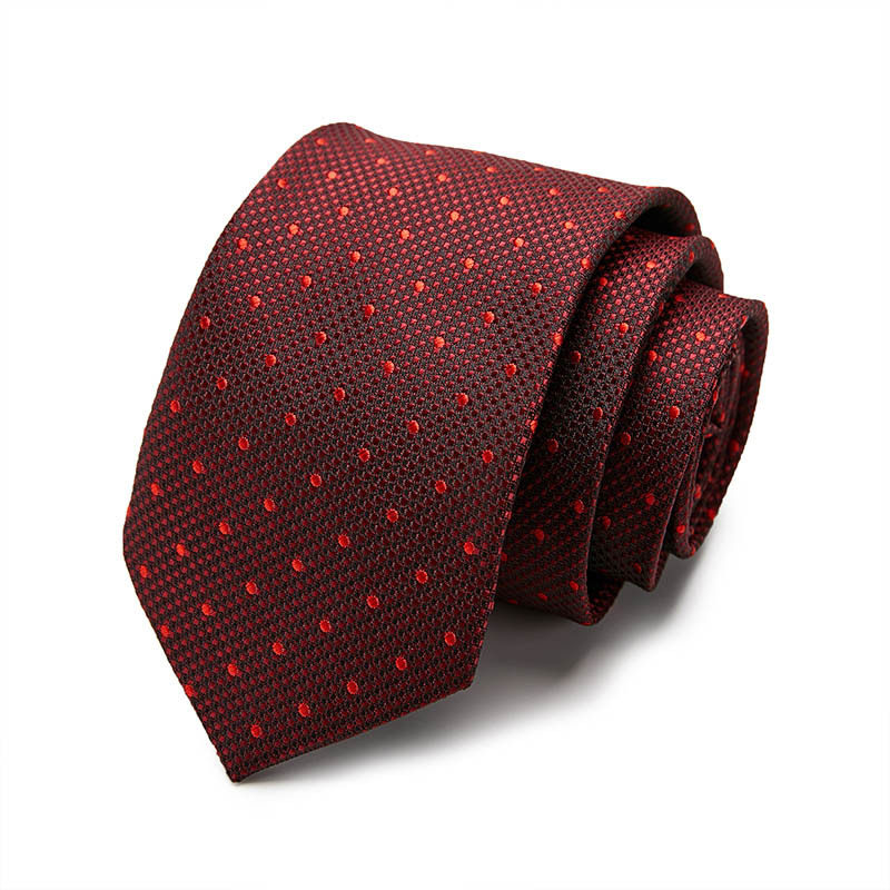 Picture of Tie spot tie polyester silk tie manufacturer 8cm business men's formal wear wedding studio tie