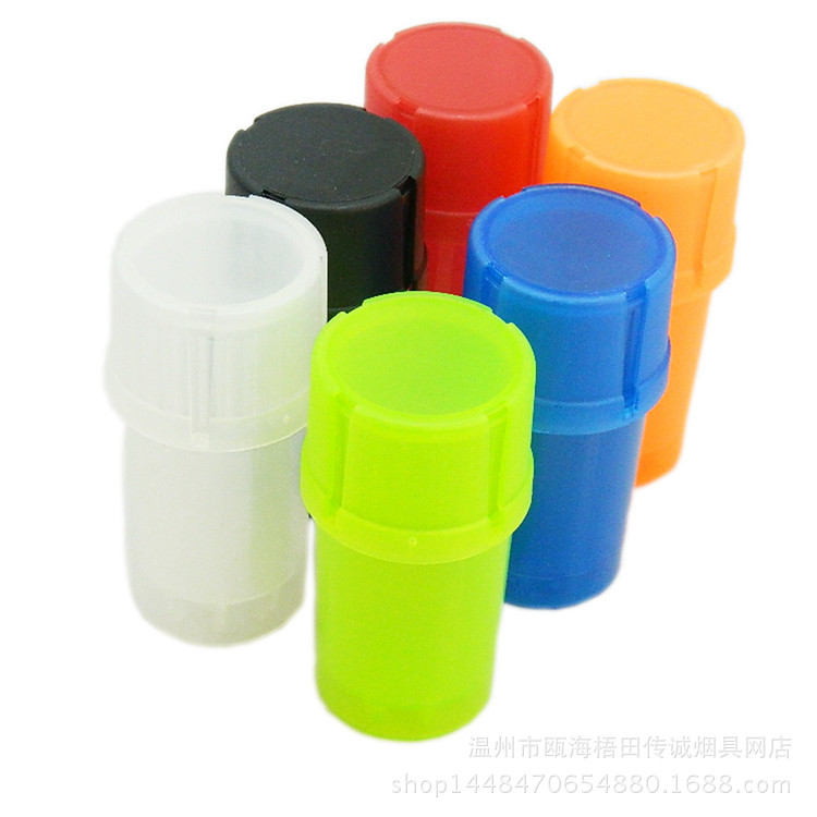 Small waterproof bottle bottle 2-layer plastic cigarette grinder sealed tank 2-in -1 tobacco storage tank grinder smoking utensils