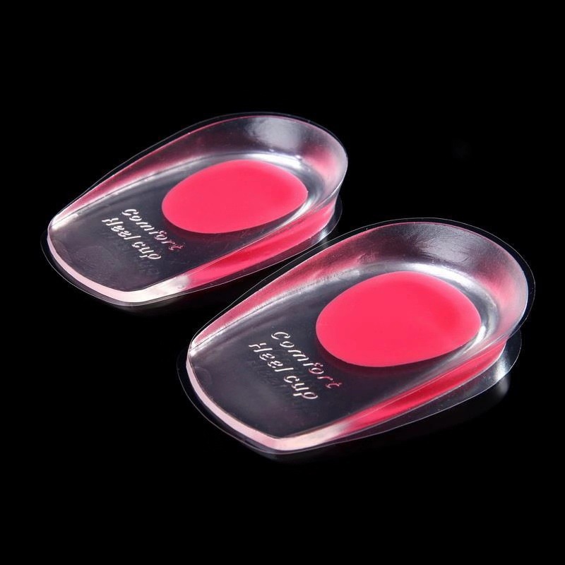 Heel Pad Thickeneded Half Size Pad Heel Cup Shock-Absorbing Heel Pad Pu Silicone Heel Pad Heel Pad Insole