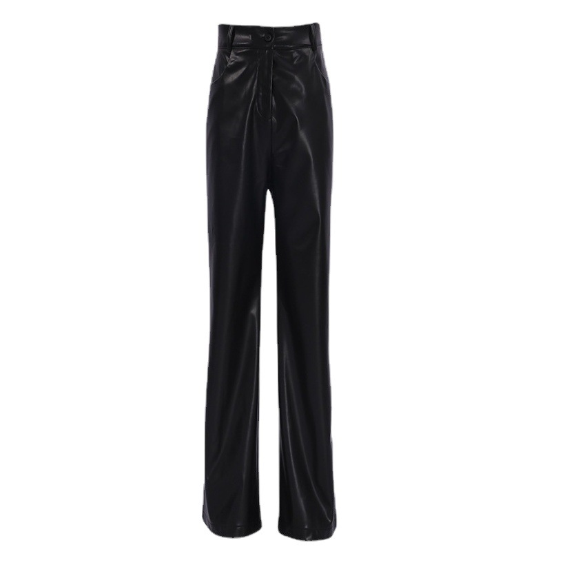 Autumn 2022 European and American Fashion Women's Elegant Commuter High Waist Grey Wide Leg Pants Women's All-match Pants with Pendant Sense