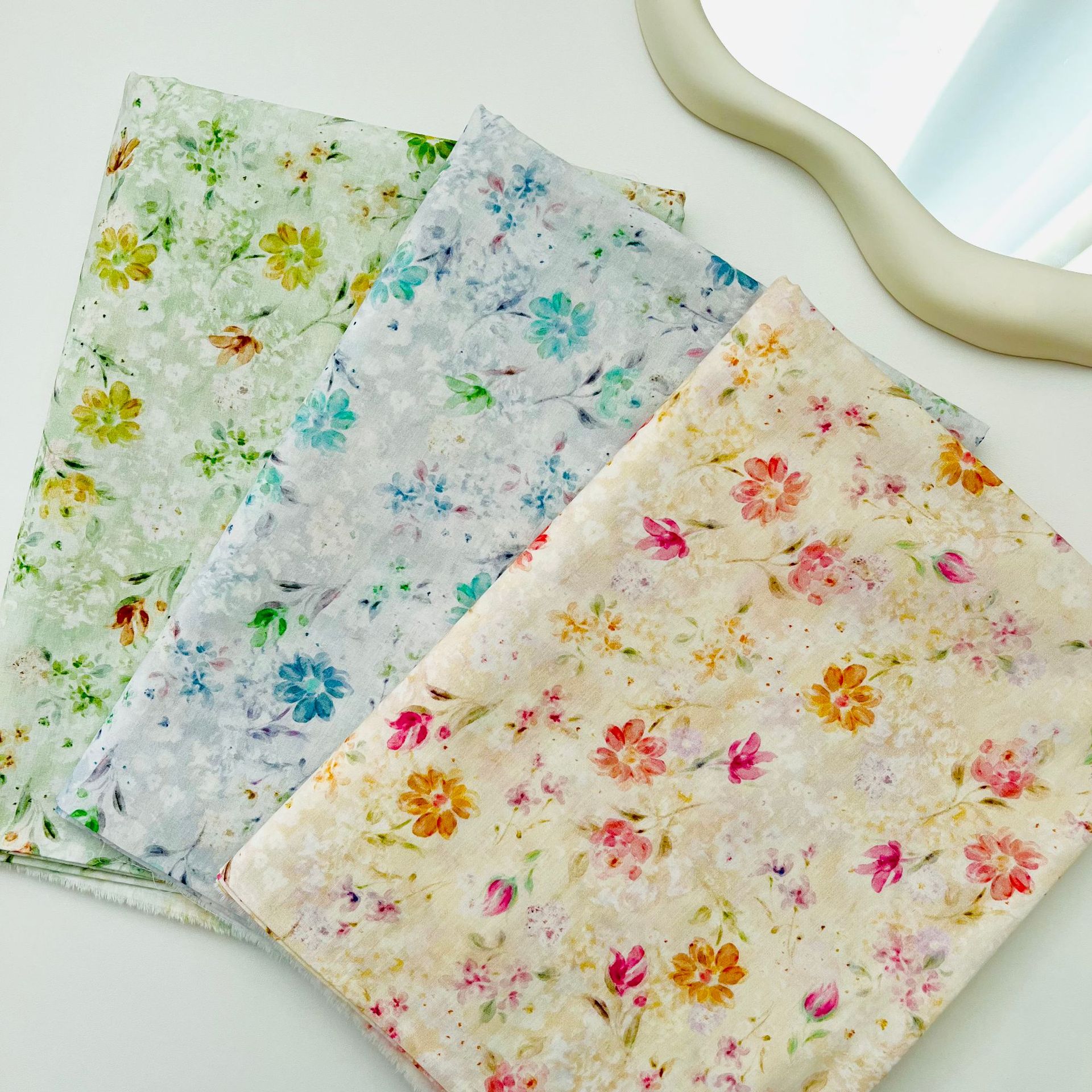 Cotton 60 digital printed fabric oil painting flower pattern bags home clothes dress shirt fabric
