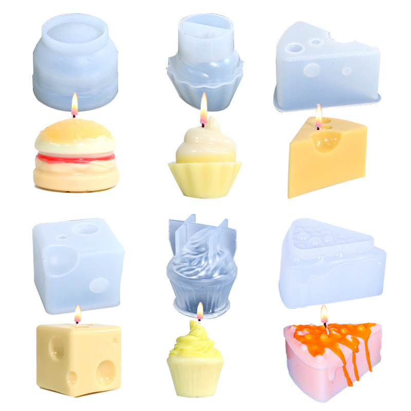 Triumphant diy drop Mold hamburger ice cream candle silicone mold resin ornaments cross-border exclusive