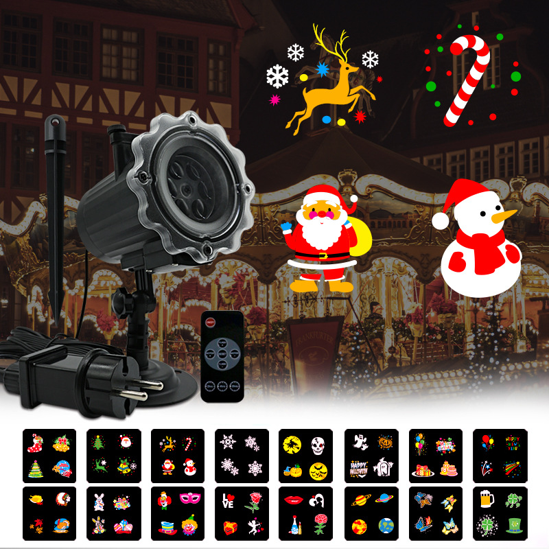 Wansheng light card changing pattern cross-border European and American indoor outdoor snowflake film projection garden lawn Christmas light