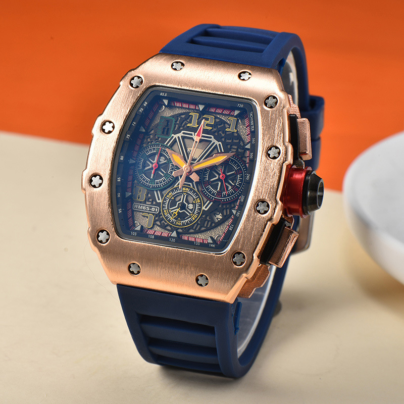 Picture of 2025 New Foreign Trade Men's Quartz Watch Multi-Functional Six-Pin Barrel-Shaped Fashion Hollow Business Watch Wholesale