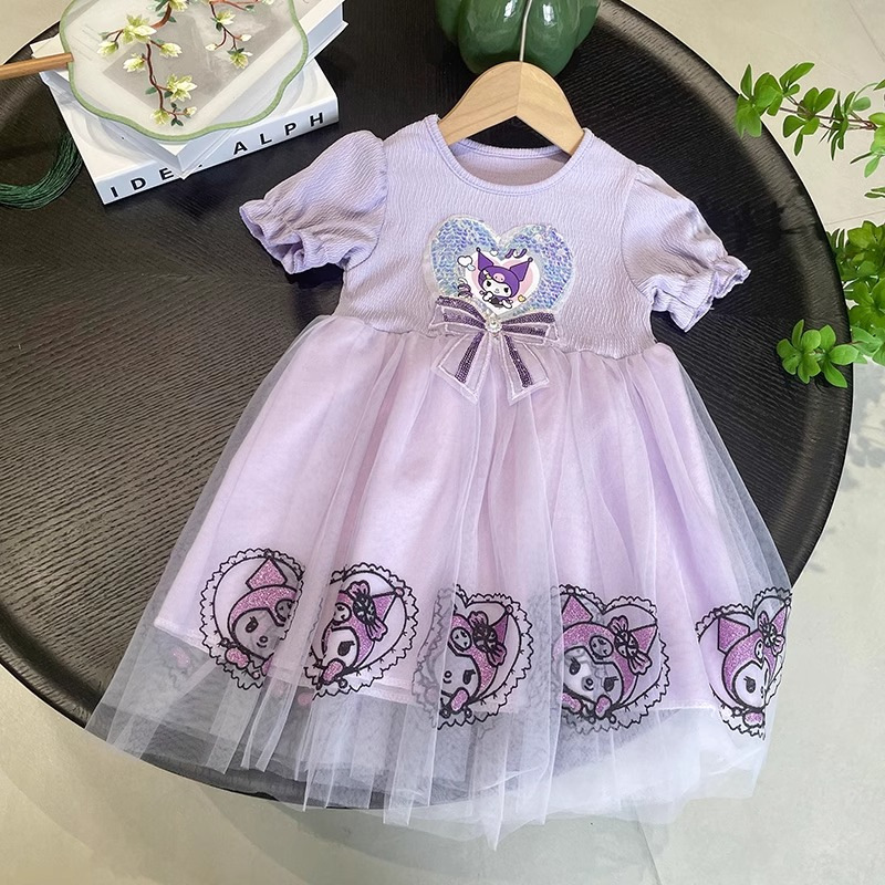 Girl's Kulomi dress Summer Girl's Stylish Princess Dress Children's Summer Short Sleeve Dress Baby's Summer Dress