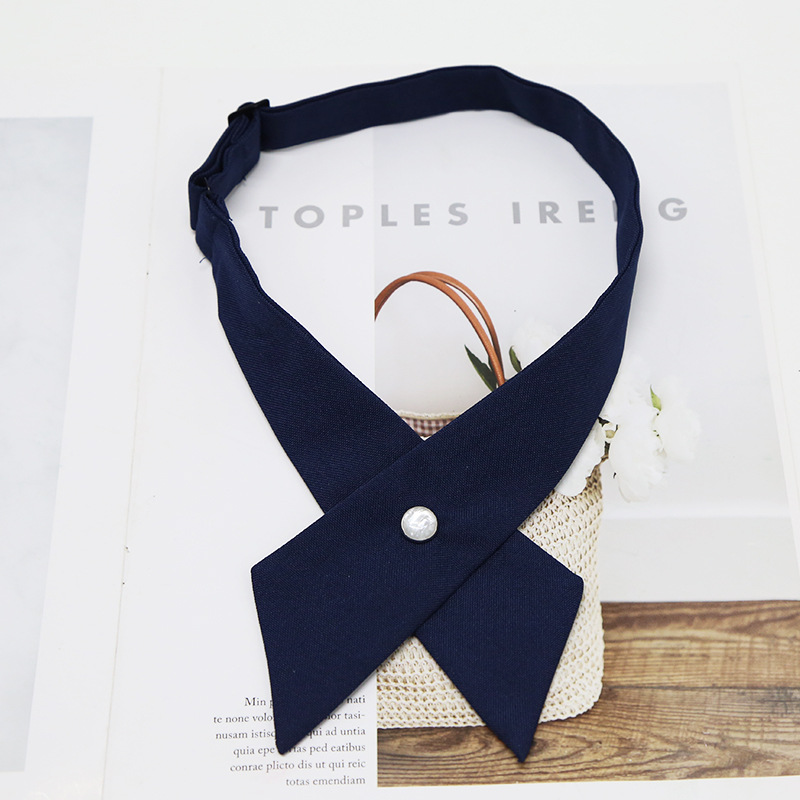 Picture of Japanese and Korean Casual Cross jk Cross Bow Tie Solid Color Printed Bow for Men and Women Professional Uniform Bow Tie Collar Flower