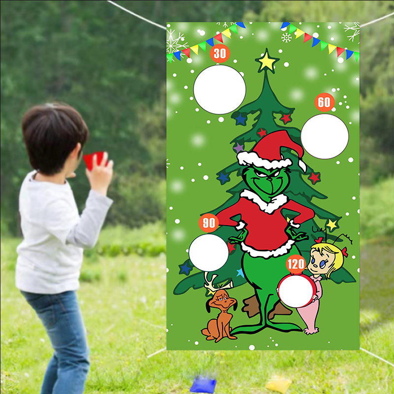 Amazon cross-border supply Greenwich green elf game Christmas sandbag flag holiday entertainment flag