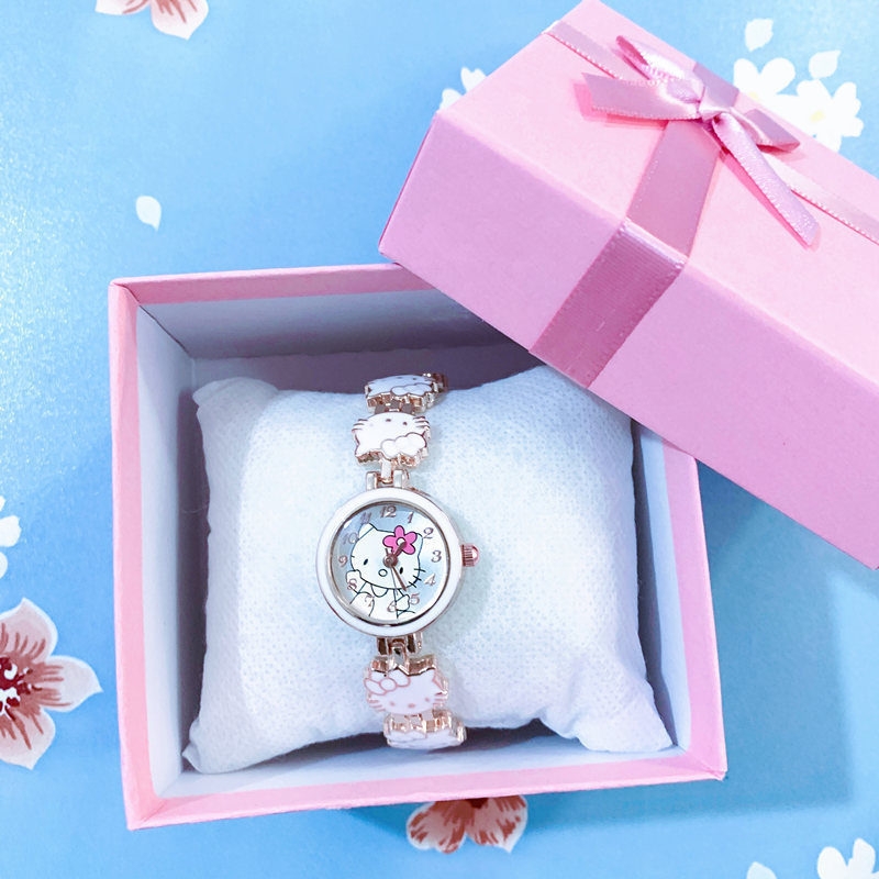 Korean version of cute girls watch kt cat electronic watch primary and secondary school students can adjust the size of the waterproof watch female girlfriends