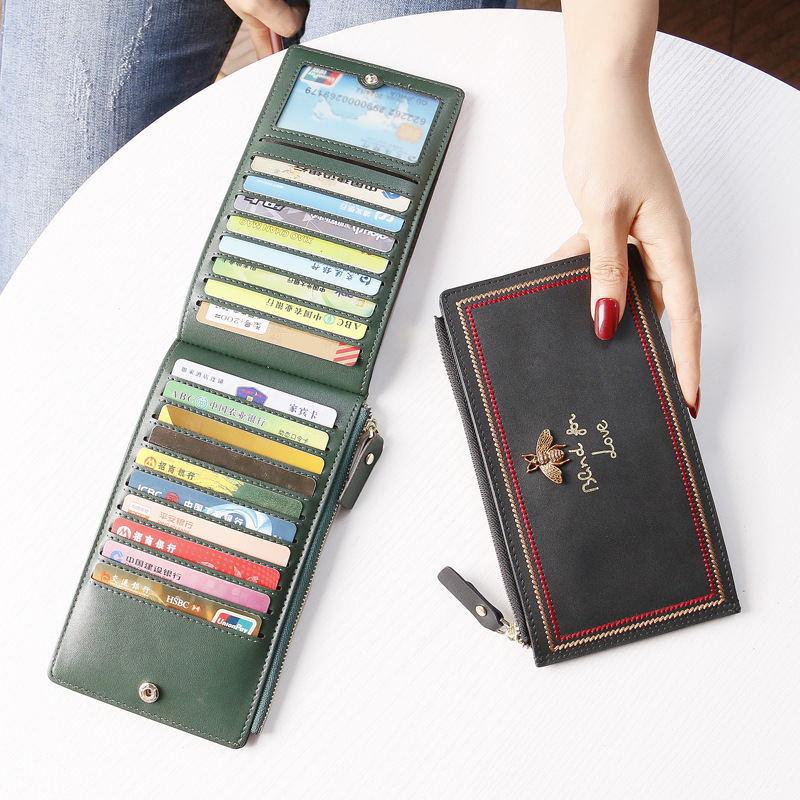 Picture of Cute Bee Long Wallet Leather Fashionable Large Capacity Storage Integrated Multi-Card Holder Ultra-thin Card Holder