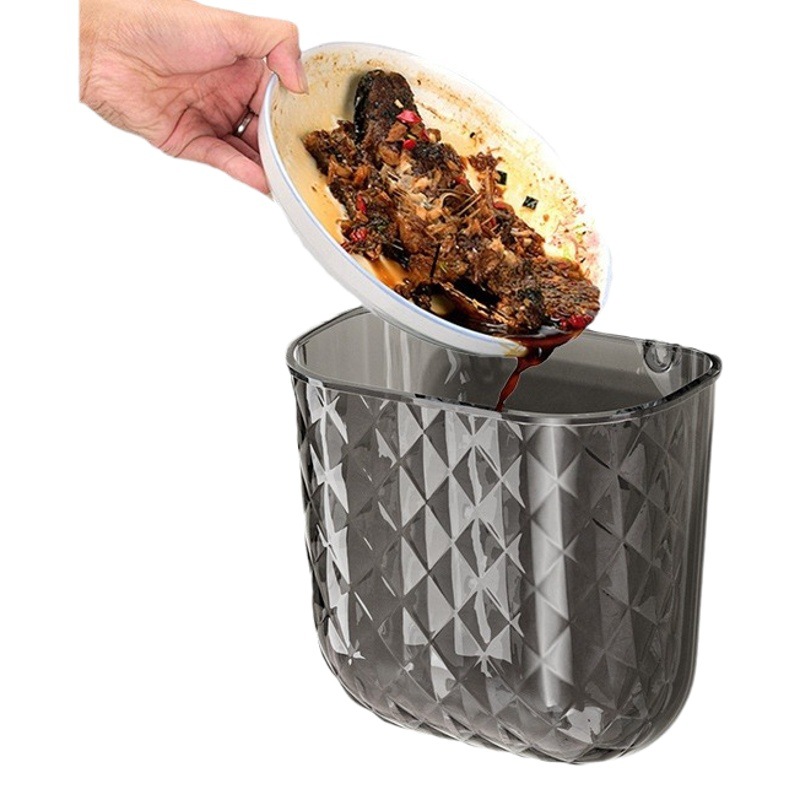 Kitchen Trash Can Hanging Wall-Mounted Toilet Bathroom Living Room Paper Basket Large Capacity Flip-Top Kitchen Waste Storage Bucket Foldableing