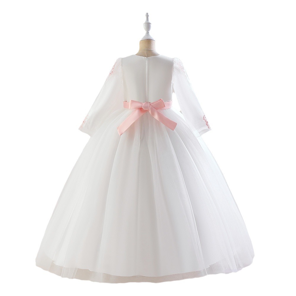 Picture of Girls' long dress children's dress 2024 cross-border European and American style piano performance dress long sleeve Western style princess dress
