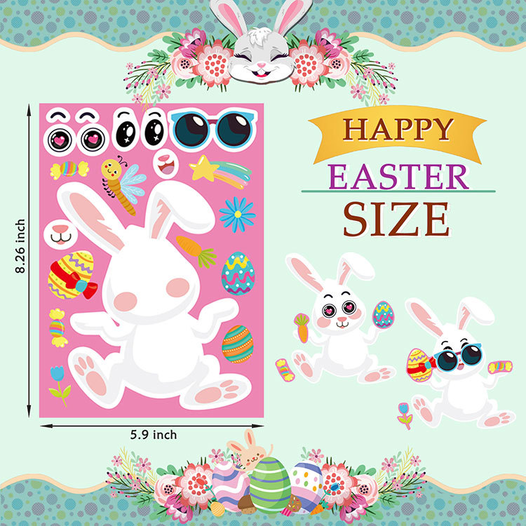 Picture of Easter Bunny Egg Chick Kids Puzzle Fun Stickers Kids Easter Diy Puzzle Sticker