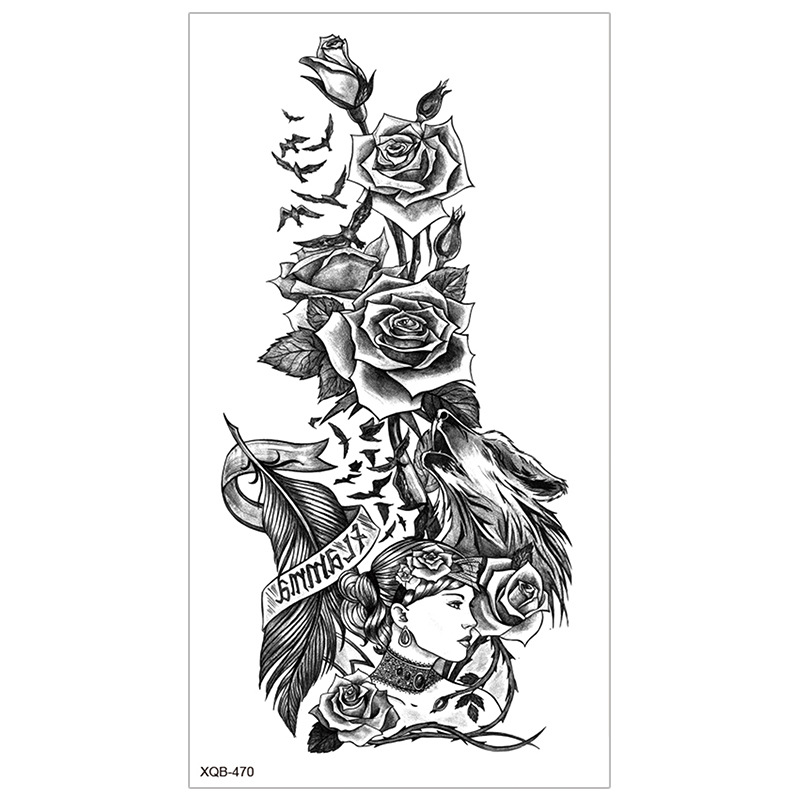 Picture of New Half Arm Tattoo Stickers Cross-border Amazon Hot Selling Set Dark European and American Realistic Waterproof Tattoo Stickers Wholesale