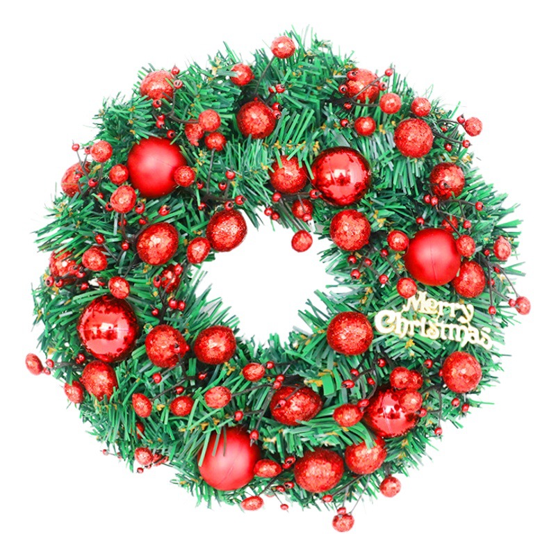 New Christmas Wreath 30/40/50cm Cross-Border Wreath Christmas Decorations Scene Layout Door Hanging