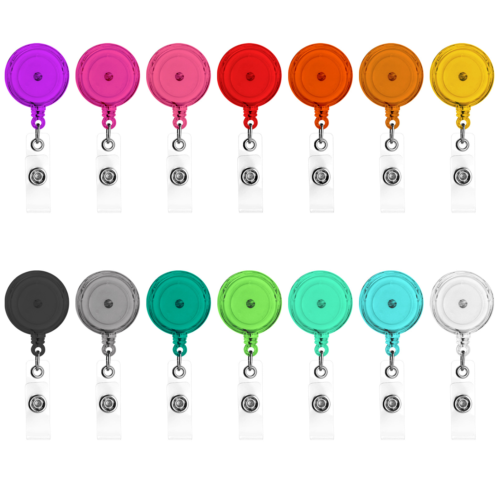 In stock translucent high elastic student ID work card doctor teacher color retractable clip easy to pull ID buckle