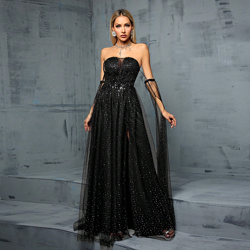 Party Dress Evening Dress Female Sequins Host High-end Light Luxury Niche Toast Dress Bride High-end Female