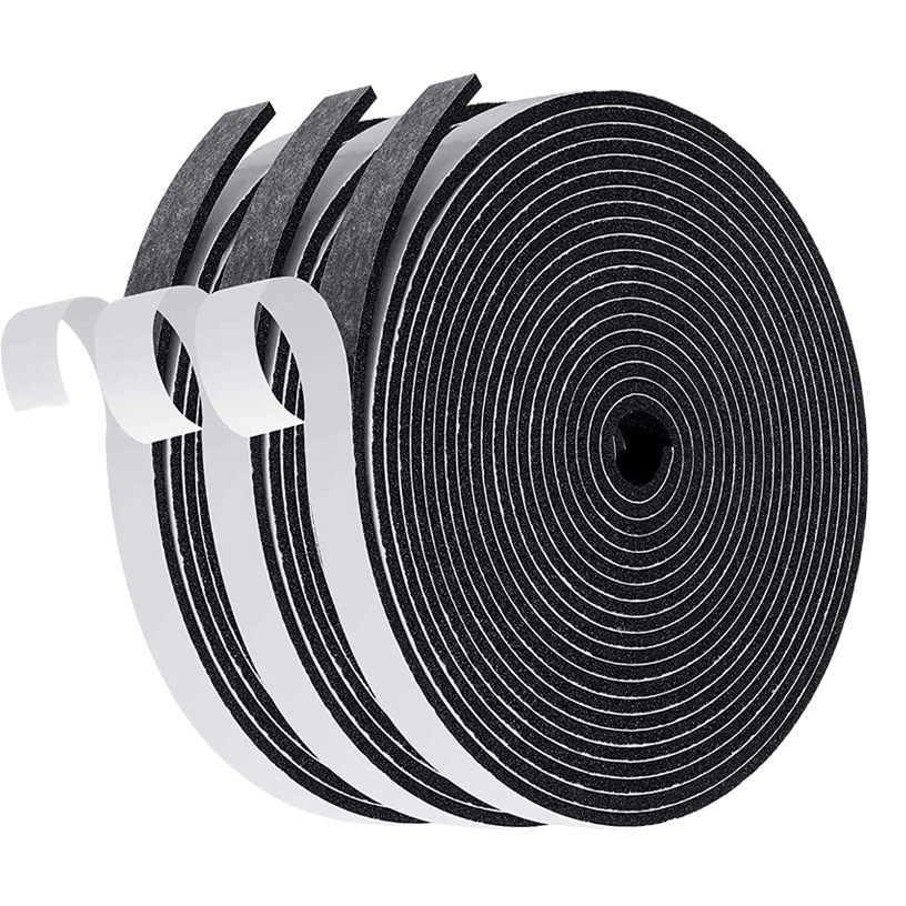 Mute sponge tape thickened door and window soundproof sealing strip black car door windproof EVA single-sided sponge