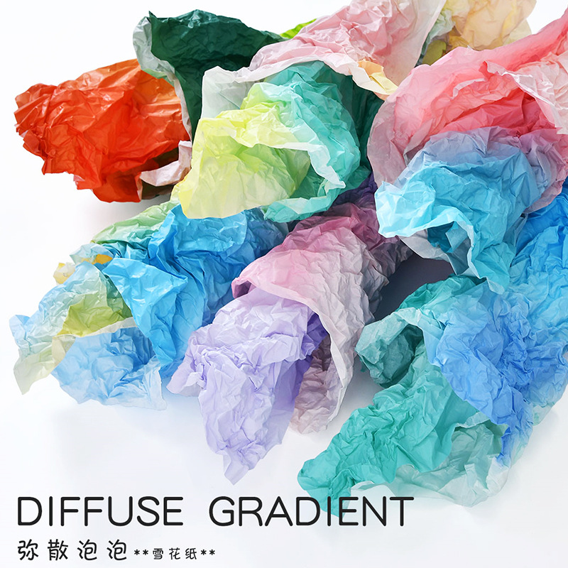 Changyi Wholesale Color Gradient Bubble Pear Paper Flower Wrapping Paper Floral Bouquet Internet Celebrity Lined Paper Wrapping Paper