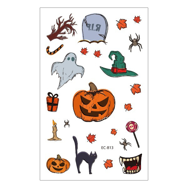 Picture of New Halloween Tattoo Sticker Funny Cartoon Fun Children Tattoo Sticker Disposable Tattoo Sticker Disposable