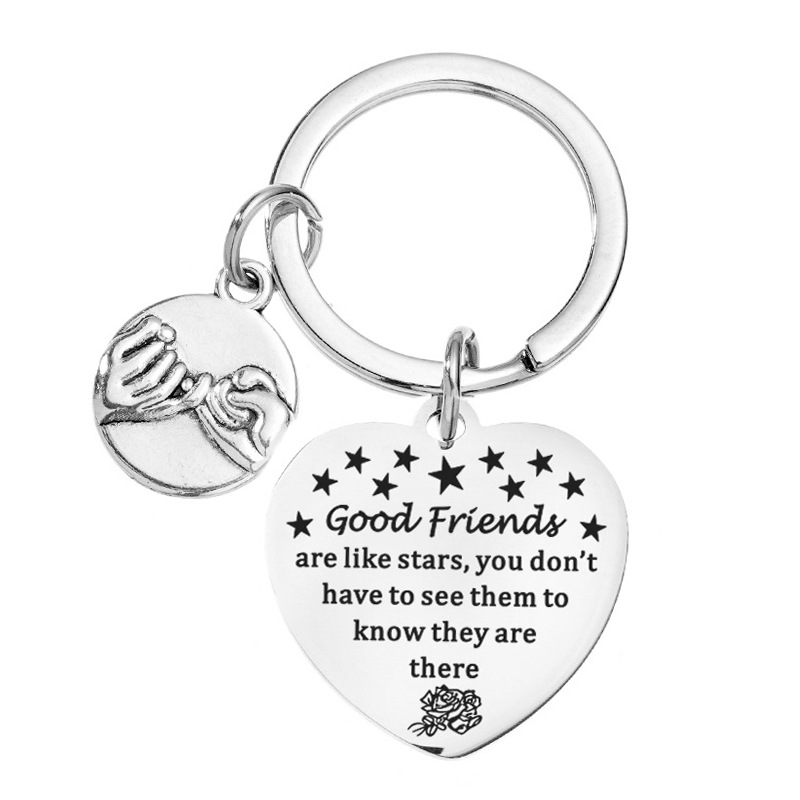 Amazon popular Good Friends gift for Good Friends graduation season gift stainless steel lettering key