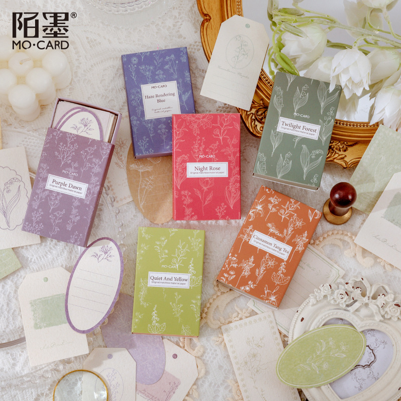 Mo Ink Boxed Material Paper Note Everything Forest Series Retro Handbook Message Note Base Paper 6 Types