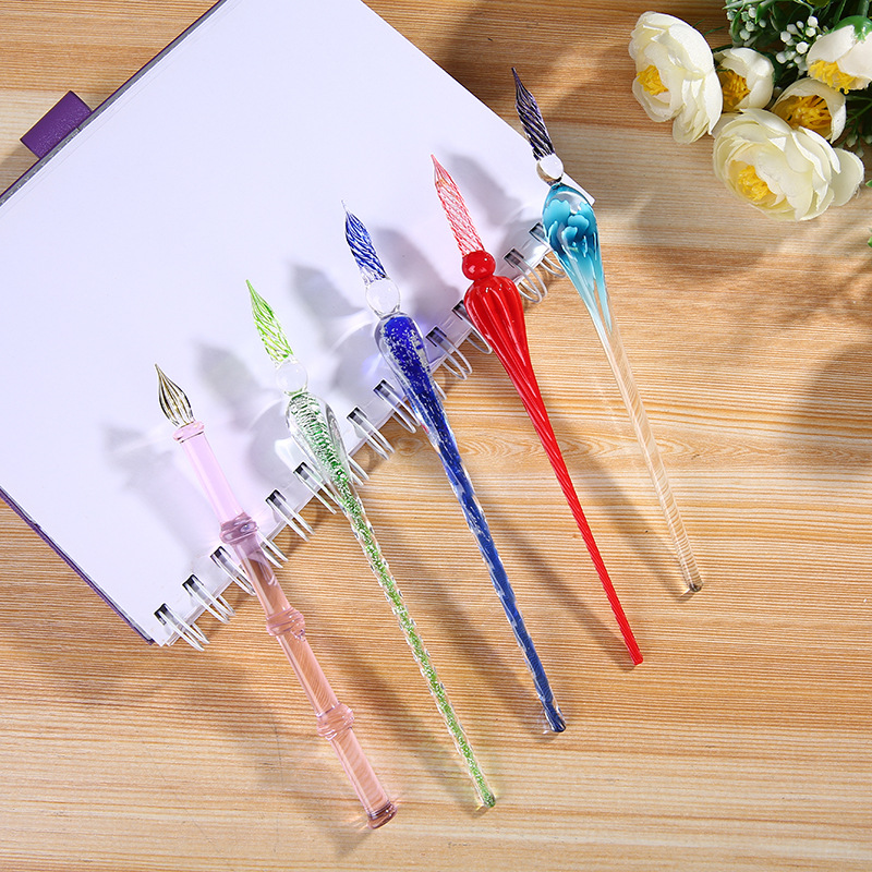 Birthday Gift Glass Pen Crystal Pen Glass Water Dip Pen Student Dip Pen Creative Gift Glass Pen