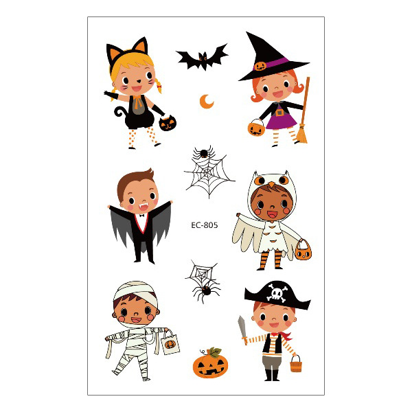 Picture of New Halloween Tattoo Sticker Funny Cartoon Fun Children Tattoo Sticker Disposable Tattoo Sticker Disposable