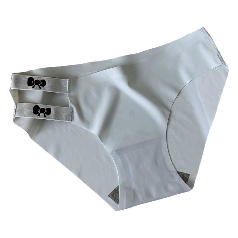 Butterfly flying ~ naked seamless simple ice silk underwear soft ladies briefs contrast color high elastic girl sexy