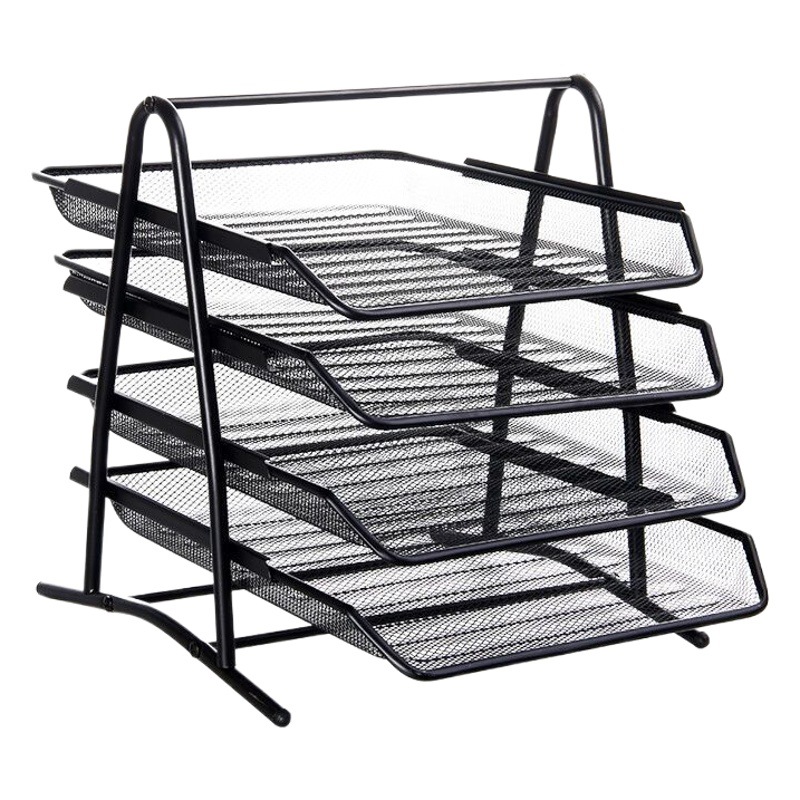 Iron net four-layer file shelf file tray file box 9204 data column magazine column bookshelf