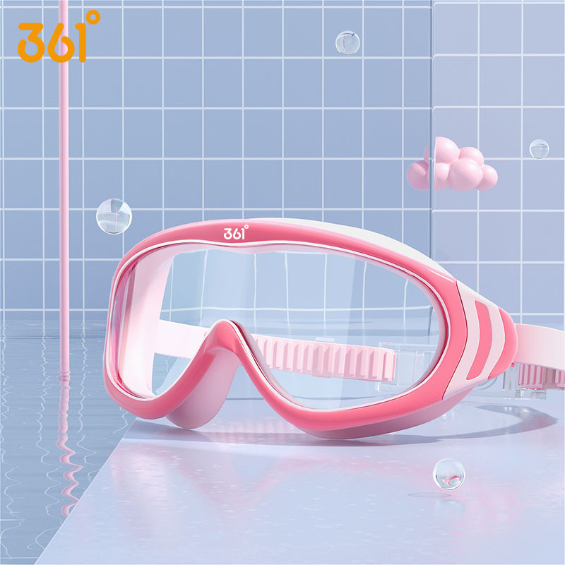 Picture of 361 Kidsren's Swimming Goggles for Boys and Girls High-Definition Waterproof and Anti-Fog Large-Frame Swimming Goggles Professional Swimming Goggles Swimming Cap Swimming Set