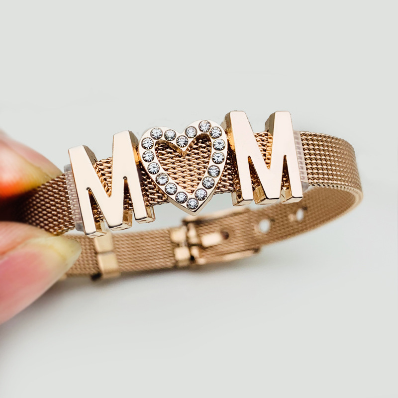Cross mirror 2021 new stainless steel mesh bracelet MOM multi-color titanium steel watch band Mother's Day gift