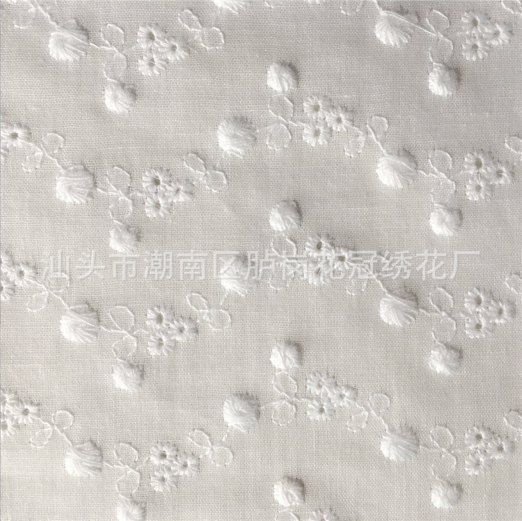 Pure cotton embroidered fabric, hollow cotton thread, hollow embroidery fabric, home textiles, children's clothing, dresses, shoes and hats embroidery