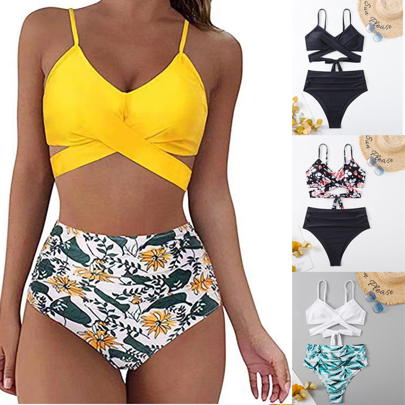 Swimsuit female European and American sexy split bikini cross-border explosions Amazon foreign trade bikini cross leopard print swimsuit