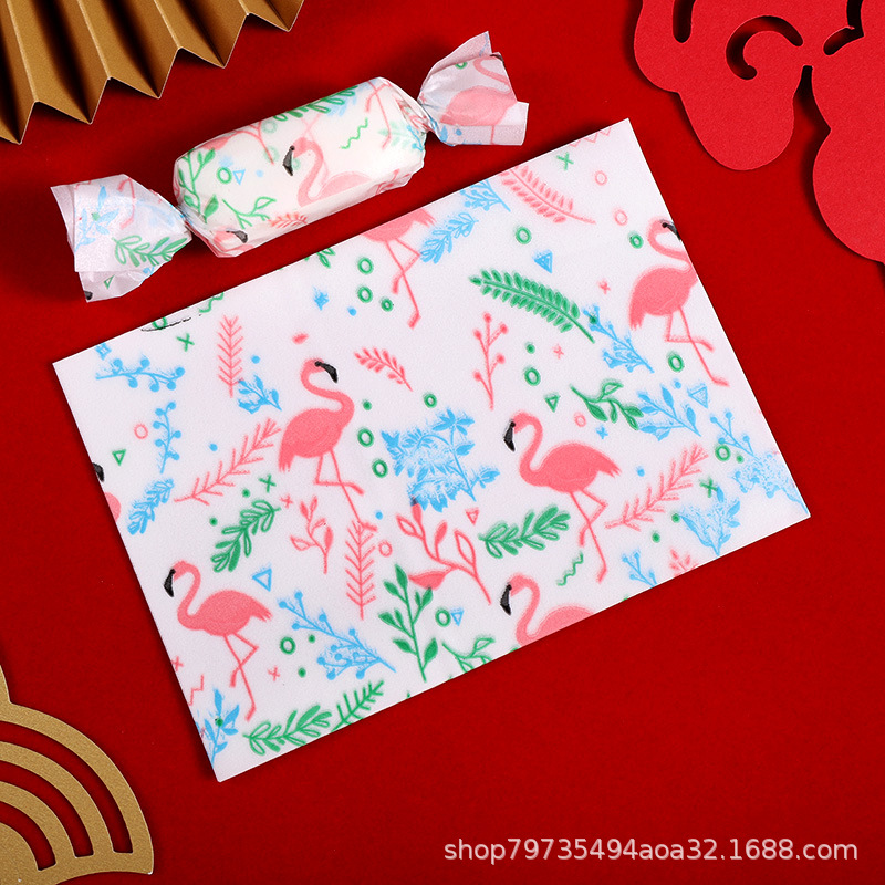 Picture of Nougat Wrapping Paper 100 Baking Handmade Cute Candy Paper Silicone Paper Self-sealing New Year's Sugar Paper Bag