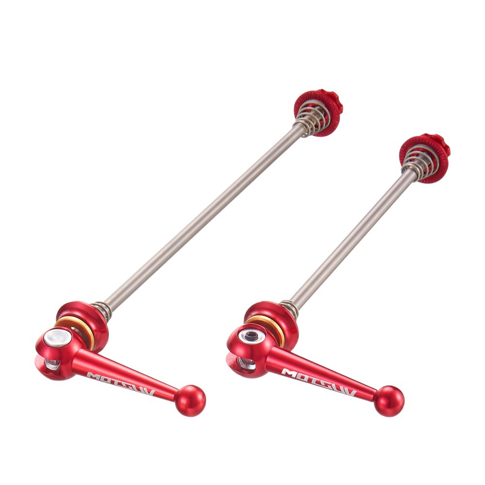 MOTSUV Bicycle Wheel Set Aluminum Alloy Quick Detach Rod Titanium Alloy Axis Ultra Light Tie Rod Highway Axle Leather Flower Drum