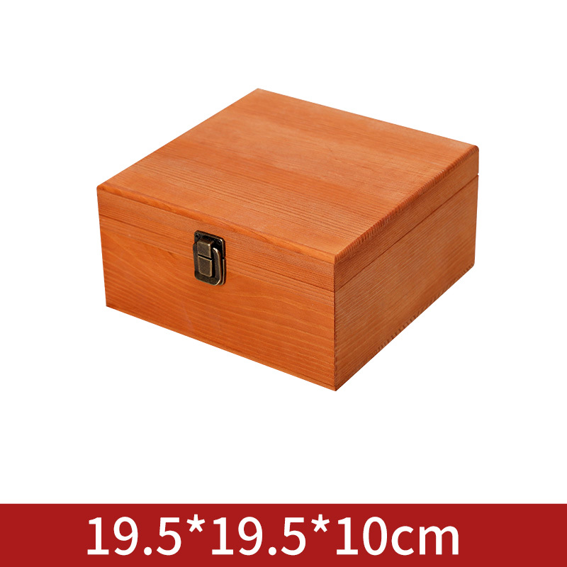Picture of Accompanying Gift Wooden Box Vintage Storage Box with Lock Wedding Bridesmaid Best Man Gift Box Empty Box Storage Box Customizable