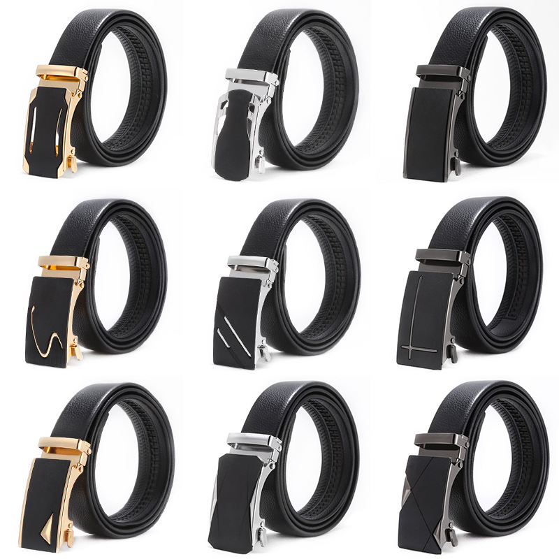 Belt men's automatic buckle frosted iron buckle young and middle-aged men's belt leisure business Joker belt manufacturers wholesale