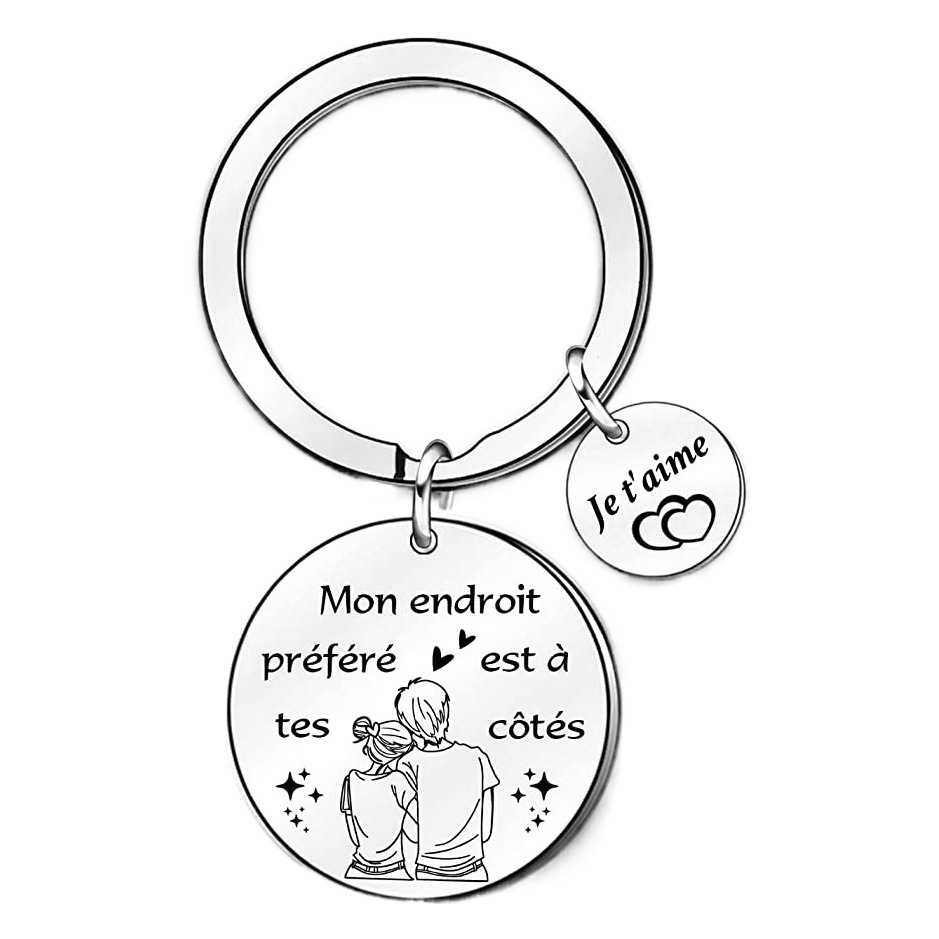 Stainless Steel Keychain Gift mon endroit Festival Gift