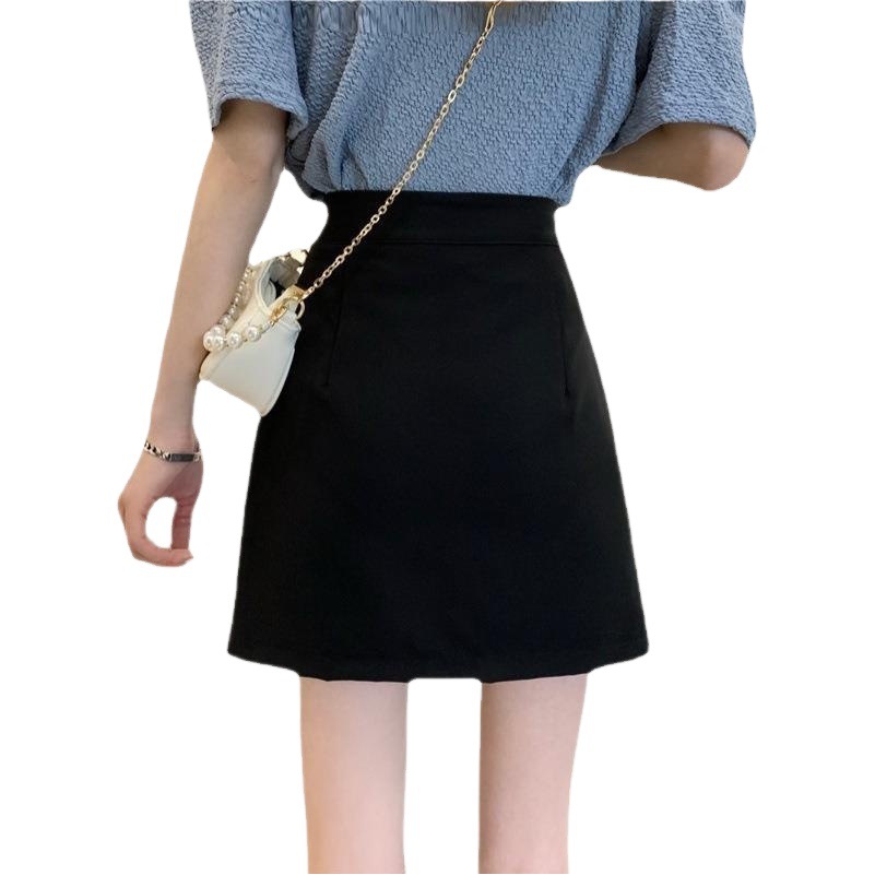 Skirt women's summer scheming design irregular split skirt high waist anti-exposure A- line all-match hip pants skirt