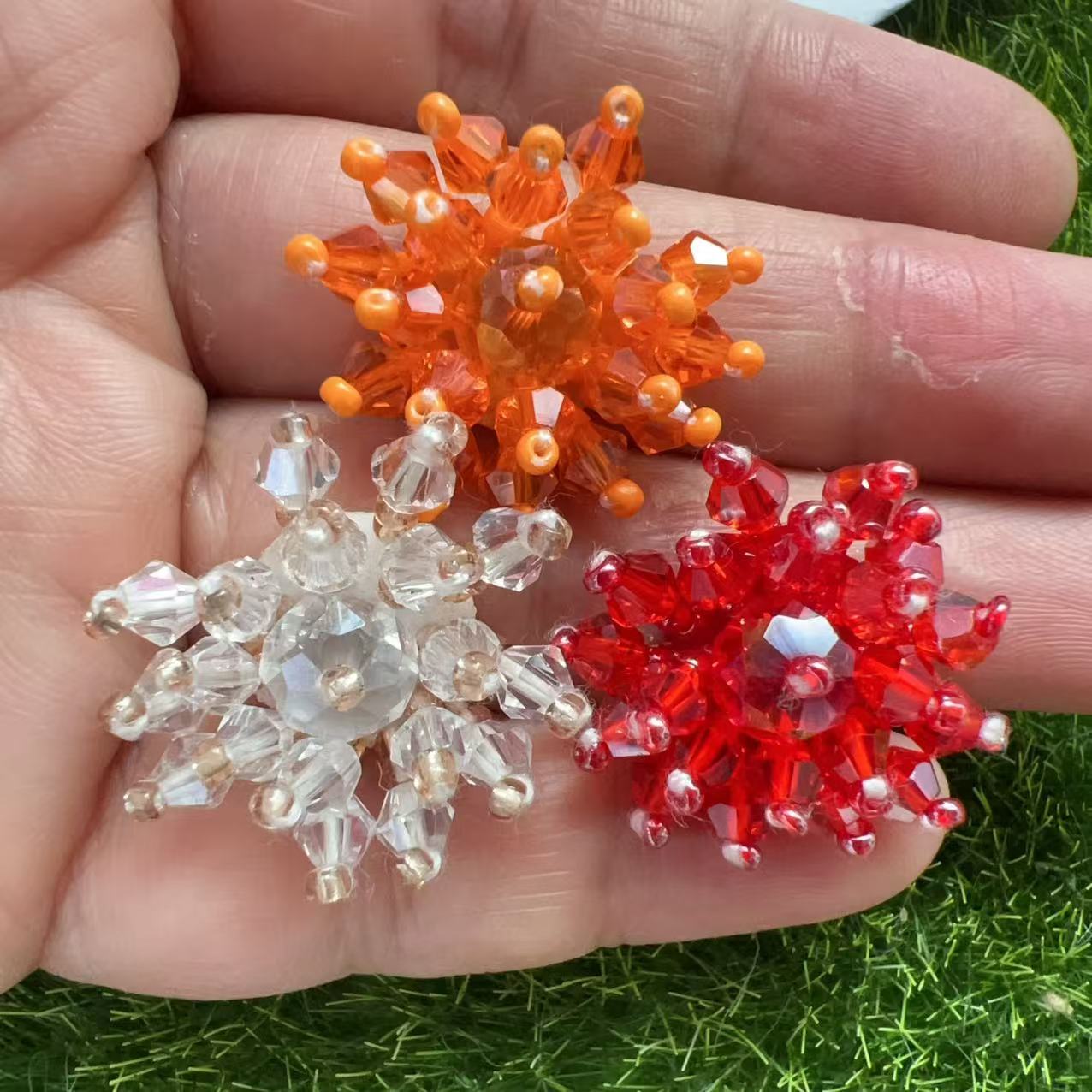 Picture of Handmade String Crystal Beads Flower Bud Accessories Clothing Shoes Flower Decoration Earrings Handmade DIY Accessories Flower Accessories Accessories