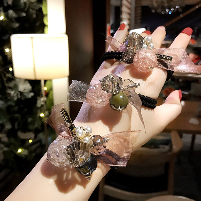 Dongdaemun Hair Rope Bow Hair Loop Women's Super Fairy Korean-style ins Headwear Ribbon Rubber Band Dual-use Bracelet