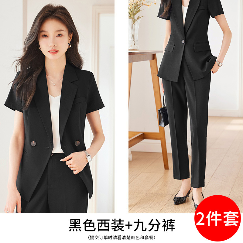 Picture of Black suit jacket women's thin short-sleeved elegant summer new business wear suit women's formal wear work suit